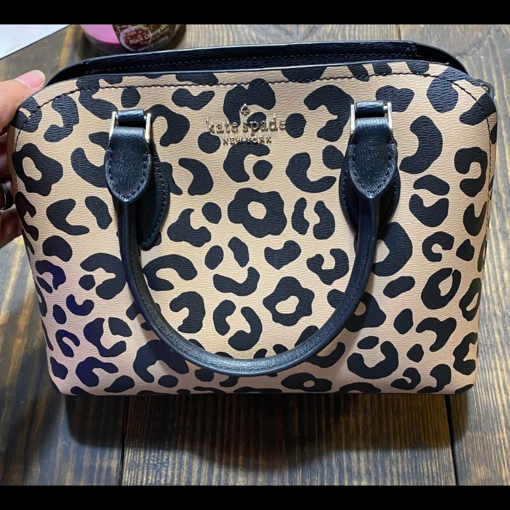 Authentic Kate Spade small leopard satchel purse